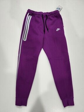 Nike Tech Fleece Reflective Joggers Bold Berry Black FZ0762-505 Men's Size M NWT